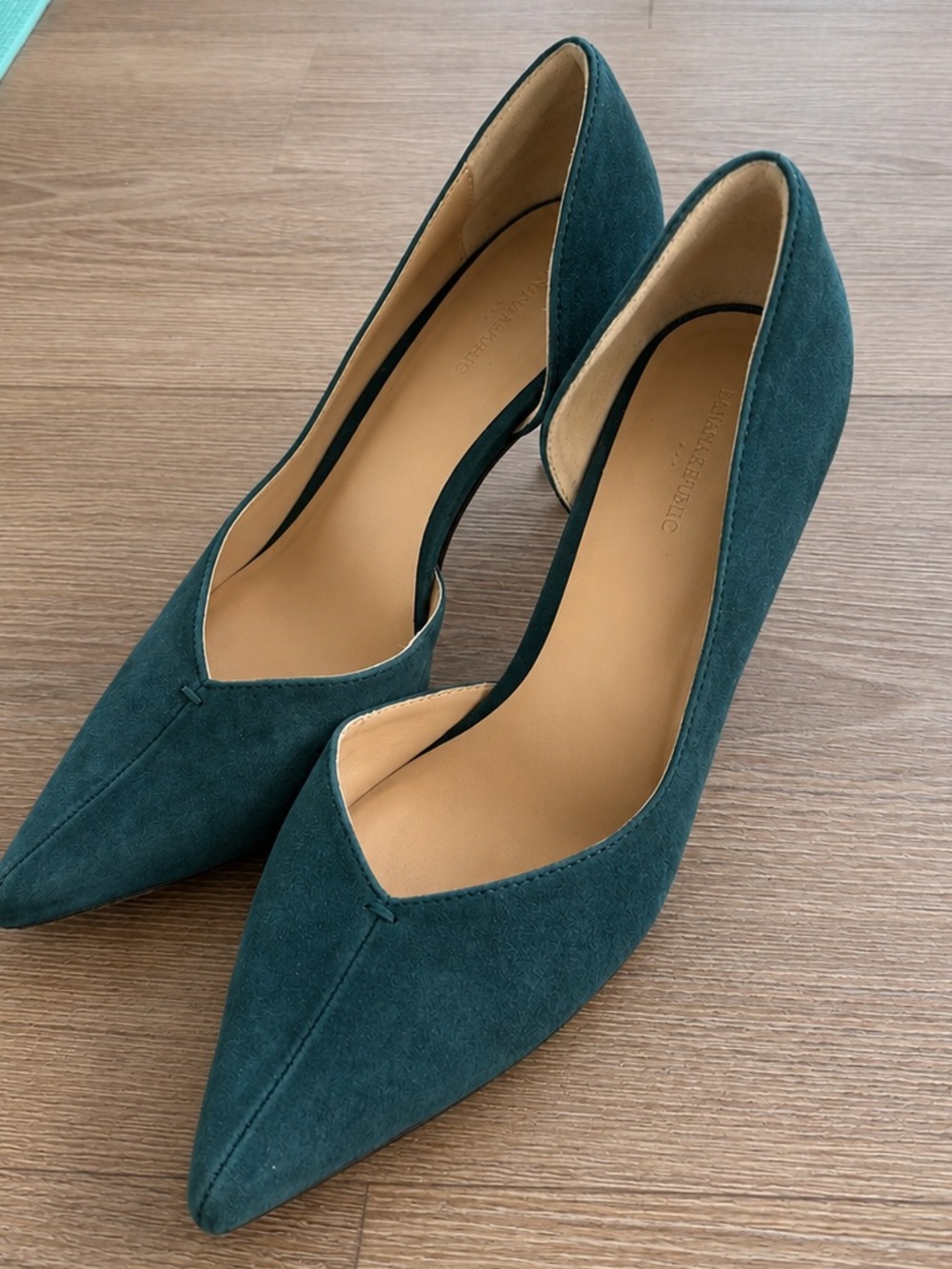 Banana Republic Teal Pointed-Toe Suede Pumps